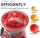 KEOUKE Manual Citrus Juicer - Red & Black Detachable with Juice Storage Non-Slip Suction Base Easy to Clean Includes Cleaning Brush - for Oranges Lemons Limes Grapefruits