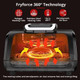 Indoor Grill Air Fryer Combo with See-Through Window 7-in-1 Smokeless Electric Air Grill up to 450°F 1750W Contact Grill with Non-Stick Removable Plates Even Heat Silicon Tongs as 4Qt