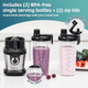 La Reveuse Blender for Shakes Smoothies 400W with 2 x 24 Oz Blending Cups and To Go Lids BPA