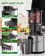 Cold Press Juicer - Masticating Juicer with 5.5" Feeding Chute Fit Whole Fruits and Vegetables Auto-cutting Auger Easy to Clean Black Cold Press Juicer - Masticating Juicer with 5.5" Feeding Chute Fit Whole Fruits and Vegetables Auto-cutting Auger Easy to Clean Black