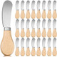 24 Pcs Little Cheese Spreader Knives 4.7 Inch Stainless Steel Butter Spreader with Wooden Handle Mini Butter Knives Small Cheese Utensils for Charcuterie Board Cream Cake Condiment Sandwich
