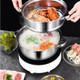 Steamer Pot for Cooking 8.8 inch Steamer Pot 2-tier Multipurpose 18/8 Stainless Steel Steam Pot Cookware with Lid for Vegetable Dumpling Stock Sauce Food