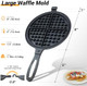 Professional 8-inch Cast Iron Waffle Maker Stove Top 8 lbs Thickened Body Quick Heating Non-Coated Surface Rustic Round Cast Iron Waffle Iron