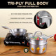 Leetaltree 3-Ply Stainless Steel Saucepan Set - 1.5 Quart Saucepan with Steamer Basket & 7" Shallow Saucepan Multipurpose Cookware with Dual-Size Drainage Holes Lid Induction & Oven Safe