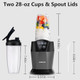 Liebe&Lecker Blender with 1200W-Peak-Watts Powerful Smoothie Blender Smart Technology Blended Frozen Fruit for Smoothies with Two 28-oz To-go Cups & Spout Lids