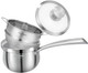 2.3 Quart Stainless Steel Saucepan with Steamer Basket，Tri-ply Construction，Multi-functional Sauce Pan Set with Lid，Small Sauce Pots Cooking for Pasta，Gravies，Noodles，Vegetable