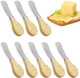8 Pieces Cheese Spreaders with Wooden Handle Stainless Steel Butter Spreaders Sandwich Cream Cheese Cake Condiment Spreaders 4.7 Inch