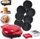 Mini Waffle Maker with Removable Interchangeable Plates. Best for Waffle and Pancake with Storage Case for Seven Removable Plates