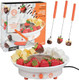 MasterChef Chocolate Fondue Maker- Deluxe Electric Dessert Fountain Fondue Pot Set w 4 Forks & Party Serving Tray -Melting Warming Caramel Cheese Sauce Romantic Date Fun Birthday
