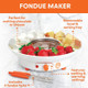MasterChef Chocolate Fondue Maker- Deluxe Electric Dessert Fountain Fondue Pot Set w 4 Forks & Party Serving Tray -Melting Warming Caramel Cheese Sauce Romantic Date Fun Birthday