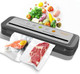 MegaWise Food Vacuum Sealer Machine – High-Power 80kPa Suction One-Touch Operation Built-in Cutter – Works with All Food Types Includes Bags & Hose (Black) Keeps Food Fresh 5x Longer