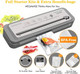 MegaWise Vacuum Sealer Machine - Powerful 80kPa Suction Built-in Cutter One-Touch Operation Includes 10 BPA- Bags Dry & Moist Modes Keeps Food Fresh 5x Longer