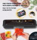 MEGAWISE Model B Vacuum Sealer Powerful & Compact One-Touch Automatic Food Sealer for Cold Wet Moist and Dry Foods Compatible with Thick Medium and Thin Bags OMNI MACHINE (Black)
