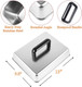 13 x 9 Inch Rectangular Basting Cover and Grill Press Kit for Blackstone Accessories Universal BBQ Melting Dome Steaming Lid & Smash Burger Press for Flat Top Teppanyaki Dishwasher Safe