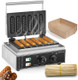 Moongiantgo Commercial Corn Dog Waffle Maker Machine 6 PCS 1550W Hot Dog Cheese Stick Press Iron 50-300℃ Temp Control 5-min Timer French Muffin Cooker 110V