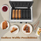 Moongiantgo Commercial Corn Dog Waffle Maker Machine 6 PCS 1550W Hot Dog Cheese Stick Press Iron 50-300℃ Temp Control 5-min Timer French Muffin Cooker 110V