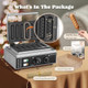 Moongiantgo Commercial Corn Dog Waffle Maker Machine 6 PCS 1550W Hot Dog Cheese Stick Press Iron 50-300℃ Temp Control 5-min Timer French Muffin Cooker 110V