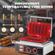 Moongiantgo Commercial Corn Dog Waffle Maker Machine 6 PCS 1550W Hot Dog Cheese Stick Press Iron 50-300℃ Temp Control 5-min Timer French Muffin Cooker 110V