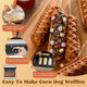 Moongiantgo Commercial Corn Dog Waffle Maker Machine 6 PCS 1550W Hot Dog Cheese Stick Press Iron 50-300℃ Temp Control 5-min Timer French Muffin Cooker 110V