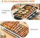 2-in-1 Indoor Smokeless Electric Grill with Raclette Cheese Plates - 1500W Korean BBQ Griddle 16x9" Nonstick Surface 3 Raclette Cheese Pans Dishwasher Safe for Family Party Kitchen Use