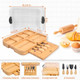 Charcuterie Board with Lid for Kitchen Cutting - Wooden Charcuterie Boards Set and 4pcs Knife Kit Large Cheese Boards with Handle Cheese Serving Containers House Warming Wedding s for Couple