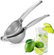 Premium Manual Juicer - Handheld Lemon Squeezer for Citrus Fruits (Orange Lime Grapefruit) - Easy Fast and Efficient Juice Extractor - Dishwasher Safe & Rust-Proof Silver