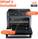 Steami 11-in-1 Convection Air Fryer 25QT Countertop Oven for Baking Roast Steam Dehydrate Pizza - Convection Oven with Accessories for Healthy Cooking Stainless Steel