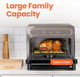 Steami 11-in-1 Convection Air Fryer 25QT Countertop Oven for Baking Roast Steam Dehydrate Pizza - Convection Oven with Accessories for Healthy Cooking Stainless Steel