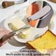 2 Pack Butter Spreader Knife Standing Stainless Steel Cheese Spreader Knives with Wood Handle Butter Knives with Sharp Edge for Easily Cutting & Spreading Butter & Cheese Sandwich Cream Cake
