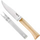 Opinel Cheese Knife and Fork Set Dinner Parties Fine Dining Platters Picnics and Everyday Use Sustainably Harvested Beech Wood Handles Made in France One Size (001834)