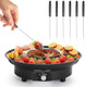 MINI Melting Fondue Set 10oz Electric Chocolate Melting Pot with 6PCS Forks Cute Chocolate Fondue Fountain Warmer Machine for Milk Chocolate Cheese Butter Candy (Black)