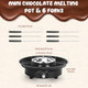MINI Melting Fondue Set 10oz Electric Chocolate Melting Pot with 6PCS Forks Cute Chocolate Fondue Fountain Warmer Machine for Milk Chocolate Cheese Butter Candy (Black)