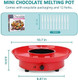 8.79oz MINI Electric Chocolate Melting Pot Melting Fondue Set with 4PCS Forks Cute Chocolate Fondue Fountain Warmer Machine for Milk Chocolate Cheese Butter Candy