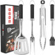 Grill Accessories Heavy Duty BBQ Set s for Men/Women - Premium Stainless Steel Spatula Fork Brush & Tongs Barbecue Utensils Tool Kit for Grilling Lover Outdoor