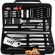 POLIGO 28PC Exclusive BBQ Grill Accessories in Carrying Bag for Birthday Fathers Day Grilling - Premium Grill Utensils Set with Barbecue Claws Meat Injector Thermometer for Smoker Camping BBQ POLIGO 28PC Exclusive BBQ Grill Accessories in Carrying Bag for Birthday Fathers Day Grilling - Premium Grill Utensils Set with Barbecue Claws Meat Injector Thermometer for Smoker Camping BBQ