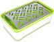 Seki Japan Box Cheese Grater with Container 18/8 Stainless Steel Blade for Cheese Vegetables and Bread Green&White