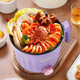 Hot Pot Electric with Steamer Rapid Noodles Cooker Non-Stick Electric Pot for Raman Soup Noodles Steak Oatmeal Rapid with Temperature control (Rotary switch) 1.8L Purple