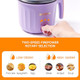 Hot Pot Electric with Steamer Rapid Noodles Cooker Non-Stick Electric Pot for Raman Soup Noodles Steak Oatmeal Rapid with Temperature control (Rotary switch) 1.8L Purple