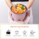 Hot Pot Electric with Steamer Rapid Noodles Cooker Non-Stick Electric Pot for Raman Soup Noodles Steak Oatmeal Rapid with Temperature control (Rotary switch) 1.8L Purple