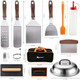ROMANTICIST 19PCS Griddle Accessories Set - Flat Top Teppanyaki Spatula Set with Scraper Basting Cover for Camp Chef- Home Cooking Griddle and Outdoor BBQ s for Christmas