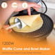 Mini Waffle Ice Cream Cone Maker Homemade Ice Cream Cones 1200W Electric Nonstick Waffler Iron Machine for DIY Home Kitchen Holiday Parties Baking Get Home Ice Cones in 2 Minutes