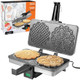 MasterChef Pizzelle Maker- Nonstick Electric Cookie Baker Press Make Two Homemade 5-Inch Italian Waffle Cookies at Once for Breakfast Dessert Treat or Housewarming for Her- Includes Recipe Guide