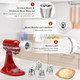 d Version - Cheese Grater Slicer Shredder Attachments for KitchenAid Stand Mixers Food Slicers Salad Maker Accessory Vegetable Chopper with 4 Blades Dishwasher Safe