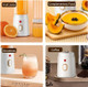 15oz Portable Blender USB Rechargeable with 10 Blades for Juice and Smoothies Electric juicer with Extra Handle Lid for Travel Sports Outgoing