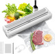 Powerful Vacuum Sealer Seal in 10-20 Seconds Dry Moist fruit (gentle) Modes with External Vacuum System With 300CM Bag Roll+5 Vacuum Bags One-Touch Automatic Built-in Cutter (Grey).