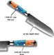 Kerie Santoku Knife Damascus Chef Knife Sharp Chef Kitchen Utility - Vg10 Stainless Damascus Chopping Knife - River Resin & Stabilized Wood Professional Razor Sharp Japanese Knife