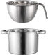 SICHI Double Boiler Pot Set for Melting Chocolate 480 ml Small Stainless Steel Double Pot w/no -electric and Anti-scald Handle Butter Melting Pot for Chocolate/Milk/Cream Melting