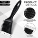 Sliner 6 Pcs 8 Inch Grill Brush with Scrap Black Scrubbing Stainless Steel Wire Grill Cleaner Brush BBQ Accessories for Indoor Outdoor Grate Remove Grease Burnt Food