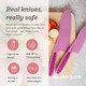 Starpack 'Finger Loving' Kid Safe Kitchen Knife Set of 3 - Kids Knife Set for Real Cooking - Serrated Edges Toddler Knives Set for 3+ Year Olds - Montessori Knive Set - BPA- Nylon Knives for Kids