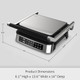 Multi-Function Contact Grill & Griddle Stick Cooker Removable Drip Tray & Non-Stick Coated Plates Open 180° 3-In-1 Electric Indoor Grill w/5 Auto Modes Temperature Control & Timer